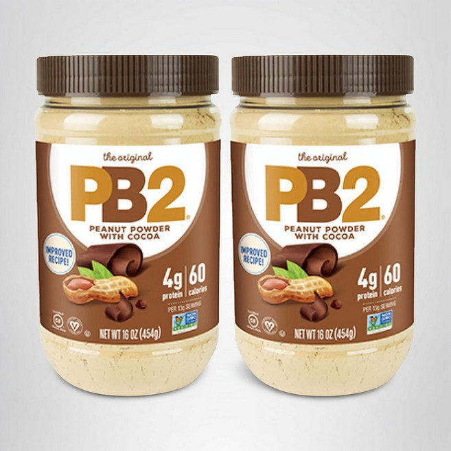 코코아 번들이 된 PB2 분말 땅콩버터 16온스2팩, 453.6g, 2개