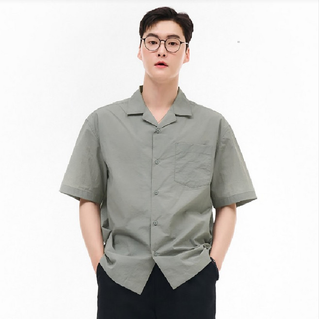 체이스컬트[경산 NC] 남성 라이트 오픈카라 반팔 셔츠 남방