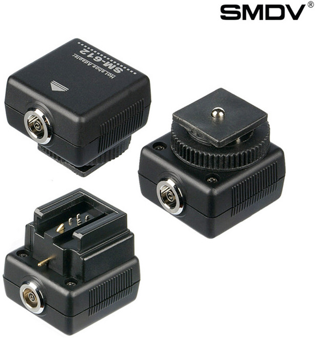 SMDV 미니 핫슈 어댑터 SM-612 촬영 조명 유선 동조기, 1개