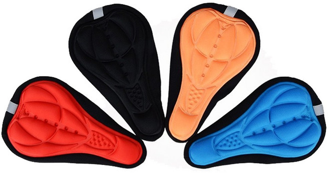 핏사운드 안장통 완화 자전거 안장커버 쿠션 입체, 블랙, 1개