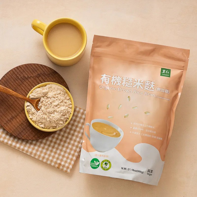 里仁 有機糙米麩 (無加糖), 1個, 600g