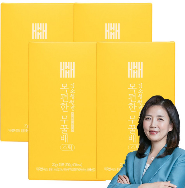 김소형원장 목편한 무꿀배 스틱, 4박스, 300g