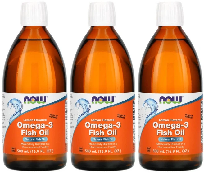 나우푸드 오메가3 피쉬오일 FISHOIL 레몬맛 500ml 3통 - 쿠팡