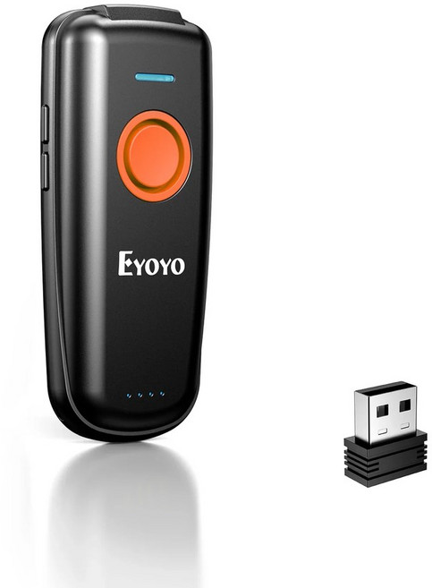 Eyoyo EY-023L 1D 선형 무선 바코드 스캐너 블루투스 빠른 정확한 스캐닝 미니 휴대용 포켓 재고 바코드 컴퓨터 안드로이드 iOS 폰용 판독기 배터리 수준 표시기, YH1367, 1개