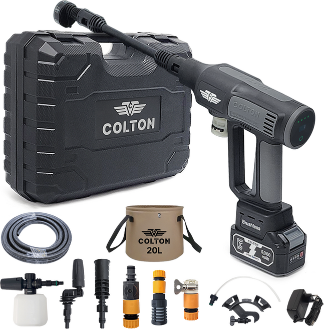 콜튼 초강력 고압세척기 PRO 무선 고압세차기 농약살포기 농약분무기 5000mAh, 소프트블랙PRO