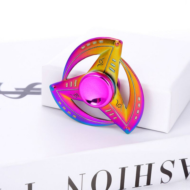 合金網紅小孩陀螺 手指陀螺 旋轉解壓玩具, 1個, 炫彩卡卡西