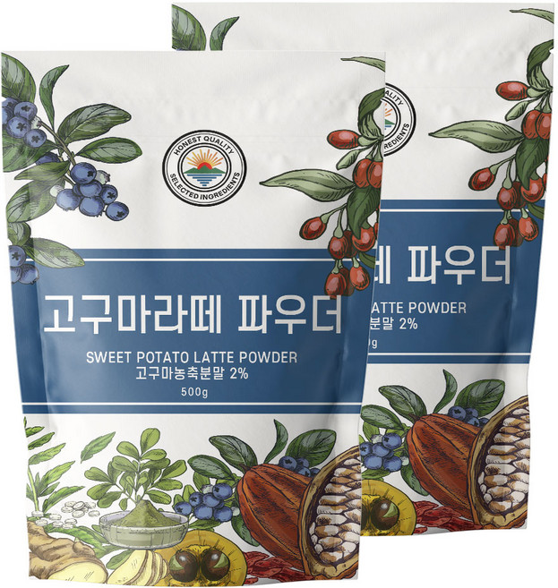 해나식품 고구마라떼 파우더 분말 가루, 2개, 1개입, 500g
