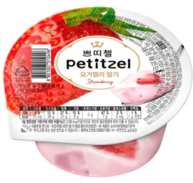 쁘띠첼 요거젤리딸기 냉장젤리, 210g, 6개