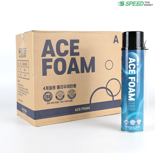 에이스 우레탄폼 일회용 1박스 15개 일액형 폴리우레탄폼 단열 난연 발포폼 틈새 충전폼