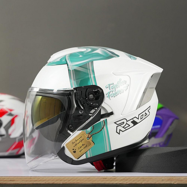 RSV 3/4 安全頭盔 摩托車騎士用, R05 - 蝴蝶結 - 藍