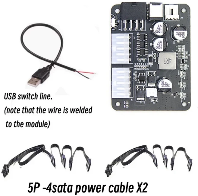 컴퓨터 하드 디스크 보조 전원 공급 장치 HDD SSD 외부 모듈 NAS용 200W 다중 DC-SATA, 02 F-SATA
