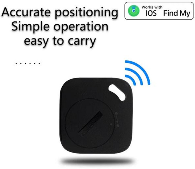 GEEKI 자동차 차량용 위치 추적기 GPS IOS용 스마트 태그 자전거 지갑 파인더 장치 iOS Find My 앱용 전용 로케이터, [01] Black, 없음, 1개