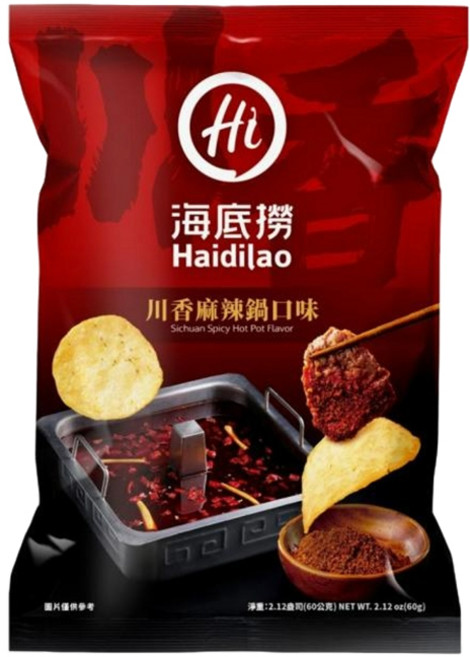 海底撈 麻辣/番茄洋芋片 - 川香麻辣/番茄風味, 1個, 海底撈-麻辣口味洋芋片60g