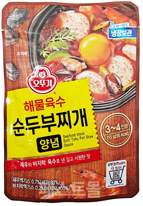 오뚜기 해물육수 순두부찌개양념(냉장), 115g, 1개