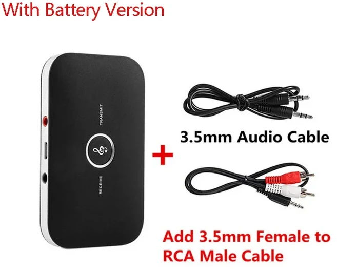 블루투스 5.0 오디오 송신기 수신기 RCA 3.5mm AUX 잭 USB 동글 스테레오 음악 무선 어댑터 차량용 키트 PC, 02 with RCA cable
