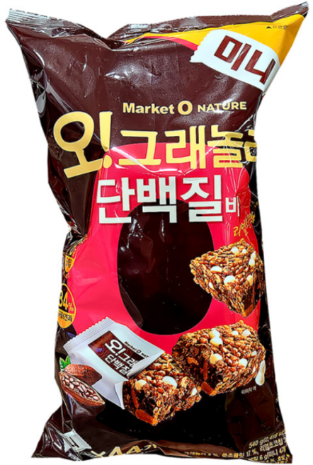 오그래놀라 단백질바 리얼초콜릿맛 540g X 2 미니 대략 44개입 단백질바미니, 2개