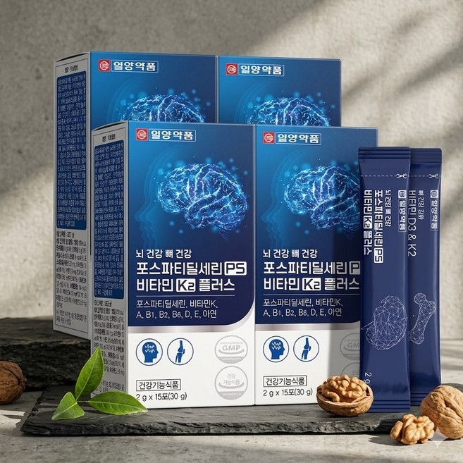 포스파티딜세린 PS 뇌건강 뼈건강 비타민K2 플러스 인지력 개선, 4박스