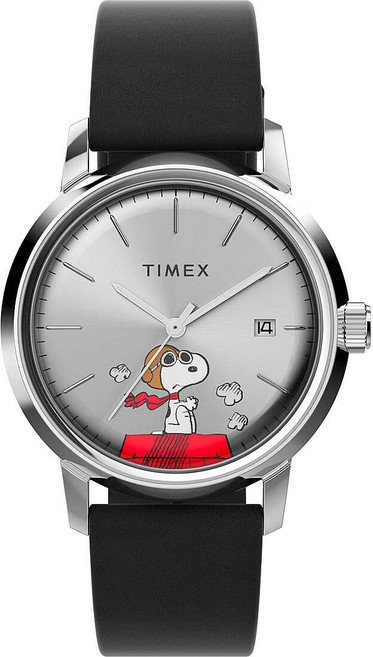 남성용 자동 손목시계 타이맥스 타이멕스 Timex MARLIN TW2W49600 가죽 블랙 피넛 668530