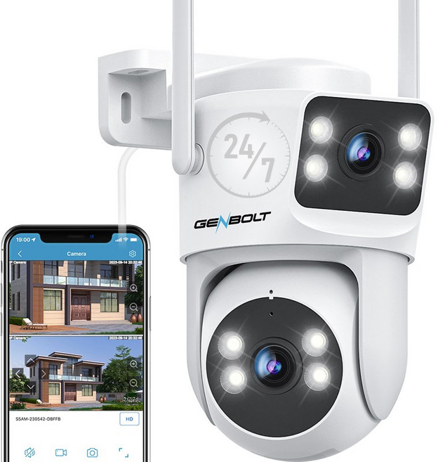 듀얼 렌즈 실외용 CCTV 감시 카메라 추적감시 WiFi PTZ IP66 한글앱, 1