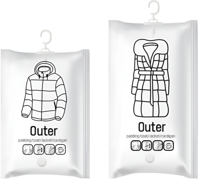 루미네어 옷걸이형 겨울옷 보관 압축팩, 2세트, 4개입