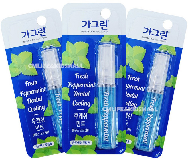 가그린 후레쉬민트 구강스프레이, 3개, 7ml