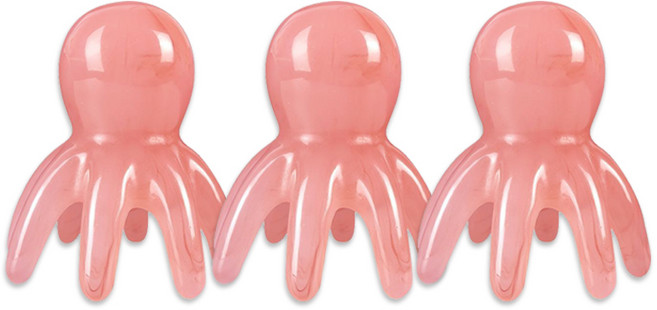 제로앤나인 문어 두피마사지 괄사 빗 혈액순환 경락마사지기, 핑크, 3개