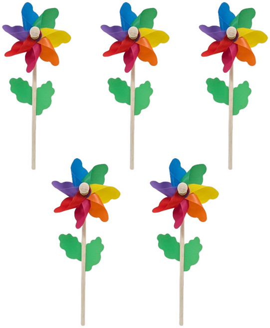 [왓위셀] 무지개 바람개비 정원 야외, 5개, 14CM