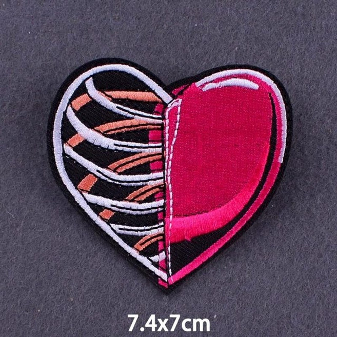 와펜 자수 패치 열접착 빈티지 캐릭터 명품와펜 punk skull iron on patch on clothes diy stripe embroidered patchs for 락