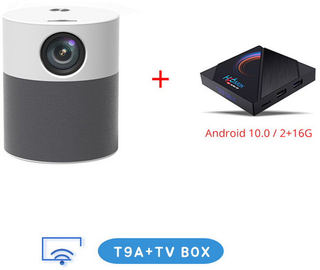 Touyinger T9 빔프로젝터 풀HD 1080P 홈시어터 휴대용 미니빔 셋탑박스 세트, 무선미러링, TV BOX, Touyinger T9A
