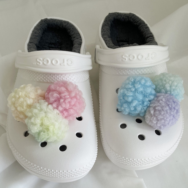 [그립] 겨울 신발 꾸미기 악세서리 컬러믹스 뽀글이 파츠 6P세트