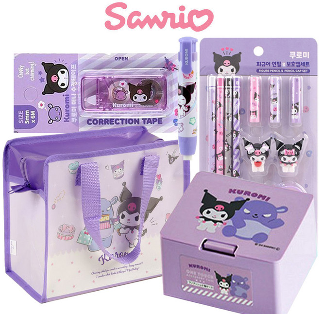 산리오 문구세트 학용품세트 필통 선물가방, 1세트, 산리오 문구세트29900(쿠로미)