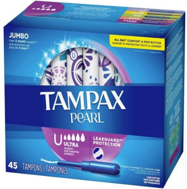 플라스틱 어플리케이터가 있는 탐팍스 펄 탐폰 울트라 45 카운트, 플라스틱 어플리케이터가 있는 탐팍스 펄 탐폰, 울트라