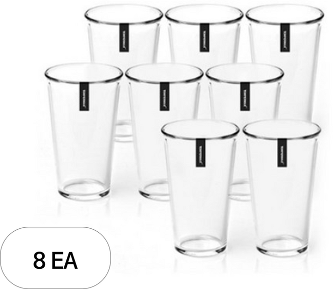 글라스락 내열강화 샤이닝 유리 텀블러 8p, 8개, 380ml, 투명