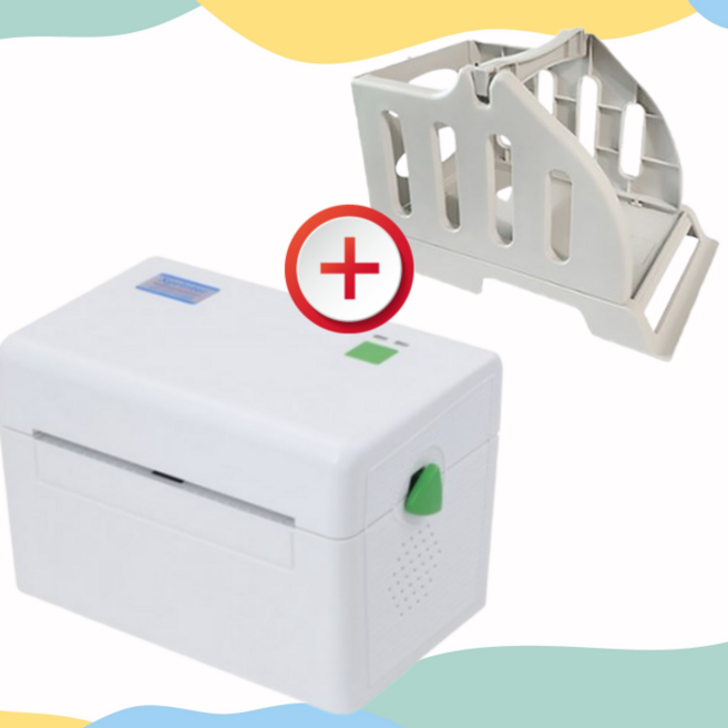 Xprinter XP-DT108B 택배 송장프린터 거치대 세트, xp-dt108b화이트+거치대