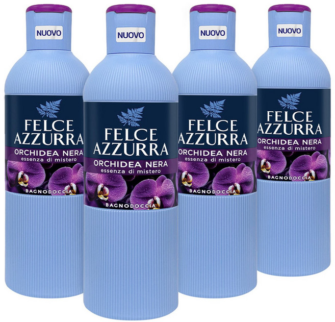 펠체아주라 이탈리아 150년 명품 바디워시 블랙오키드, 4개, 650ml