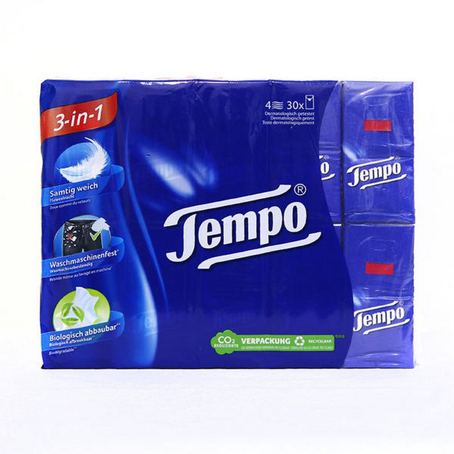 템포티슈 휴대용 여행 포켓티슈, 10개, 30매