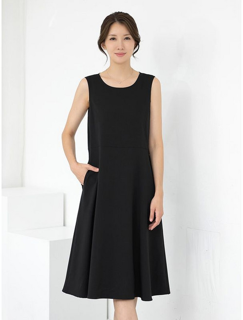 모슬린 엄마옷 라운드 무지 나시 정장 원피스 MQG125933 마담 미시 중년여성 빅사이즈 할머니옷 50대 60대 70대