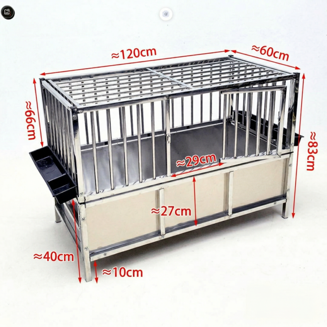 모이컨 닭장 스테인레스 대형 철제 방수 조립식 닭우리 가축 사육장 케이지 양계장, 1개
