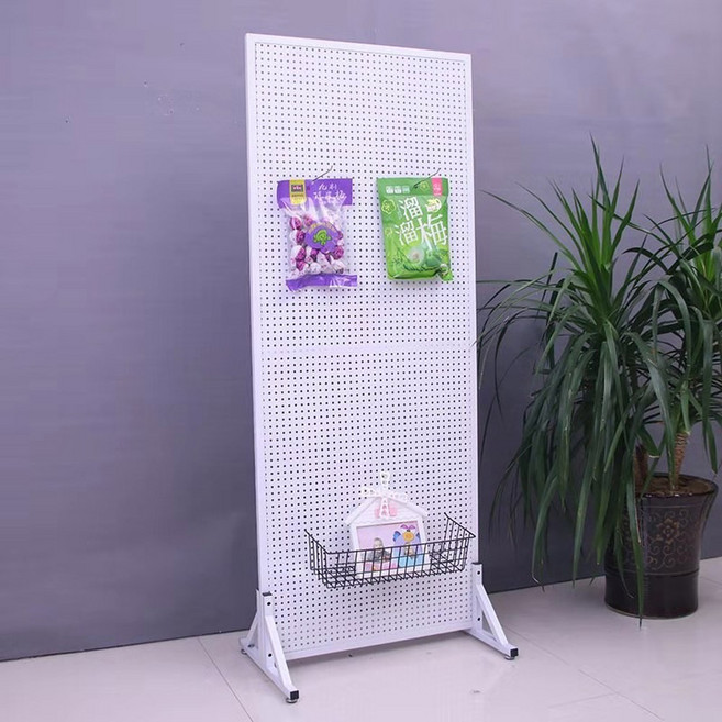 타공판 파티션 이동식 타공 헬스룸 세트 가벽 단면 50x100cm 임시 사무실 접이식, 화이트 가로100 높이150cm 홀더