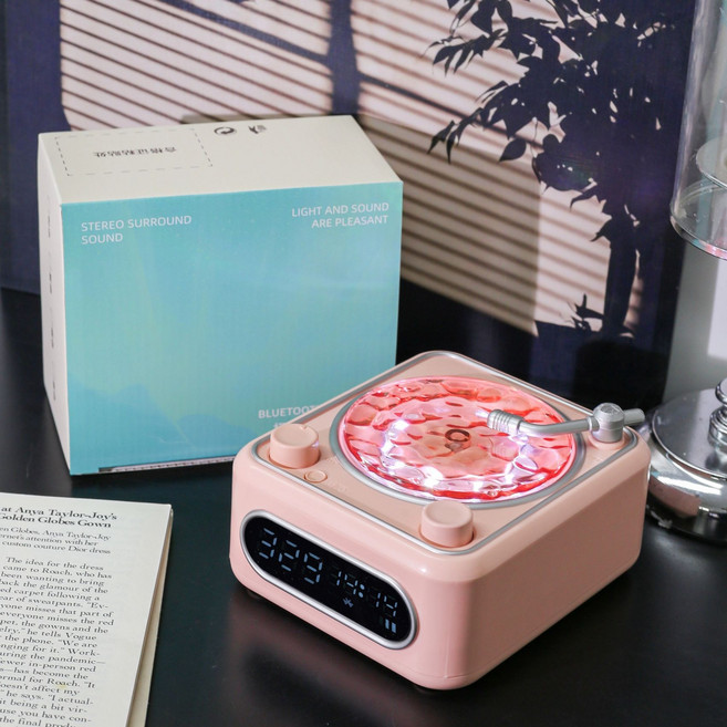 이바고 집들이 선물 인테리어 오로라 블루투스 스피커 무드등 무선, 패키지 1, 핑크 오로라 워터리플 블루투스 스피커