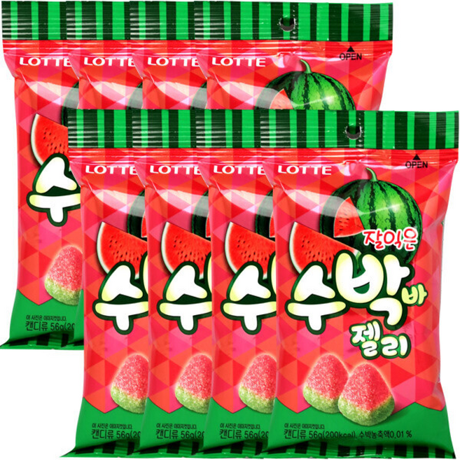 롯데 수박바젤리, 56g, 8개