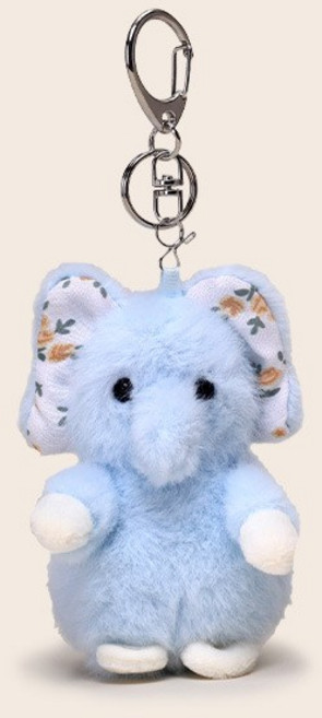 걸스코코 포포애니멀키링 귀여운 인형 파우치키링 키링 백팩키링 가방고리 커플템, 1개, 블루코끼리