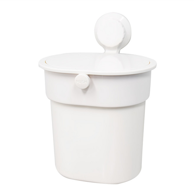 홈앤미 벽걸이 부착형 위생 휴지통, 화이트