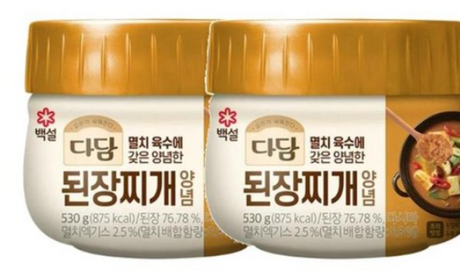 CJ 다담 된장찌개 양념 종이박스포장, 530g, 2개