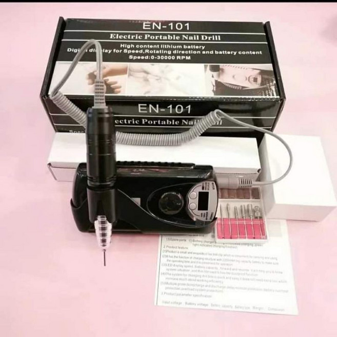 EN-101 高品質充電式電動磨甲機 美甲工具, 1個, 黑色, 黑色