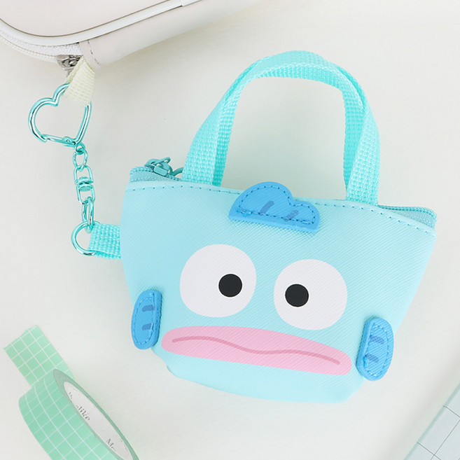 산리오 캐릭터즈 작은 입체 미니파우치 키링 동전 지갑 열쇠고리 가방 악세사리 이어폰 소지품 파우치