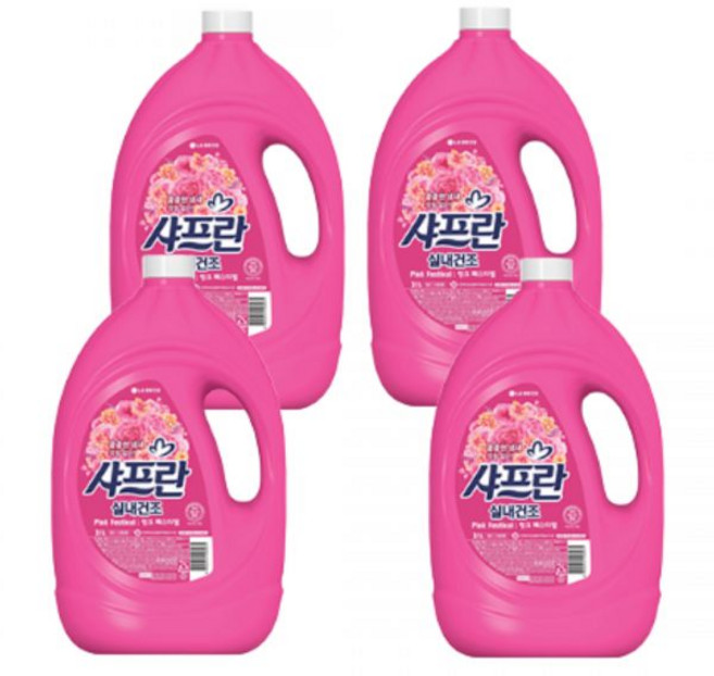 샤프란 실내건조 핑크 페스티벌 용기 3.1L 4개