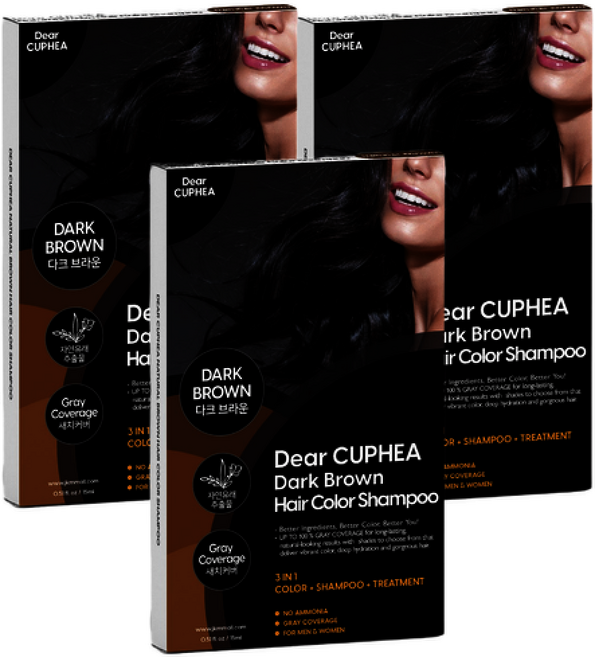 디어쿠페아 헤어컬러샴푸 다크브라운 입 새치 간편염색샴푸 자연유래, 3개