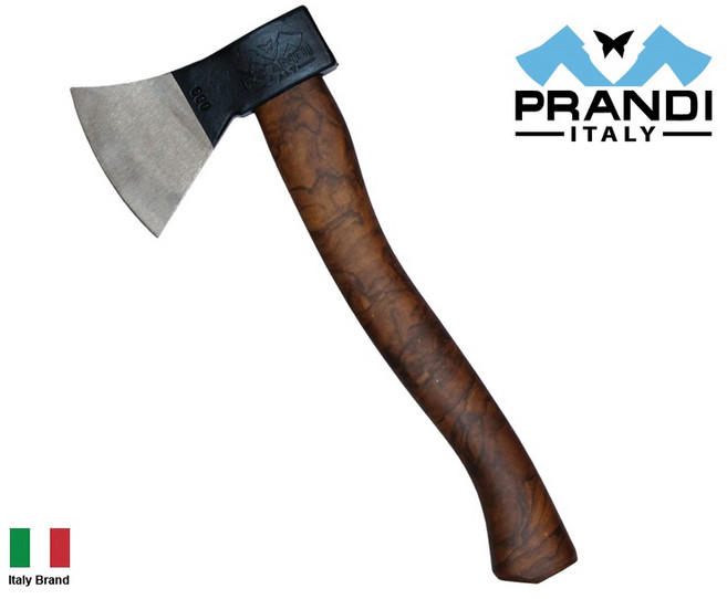 Prandi 義大利老牌 斧頭 碳鋼 14.25吋 German斧型 露營斧 擲斧 核桃木握柄, 1個