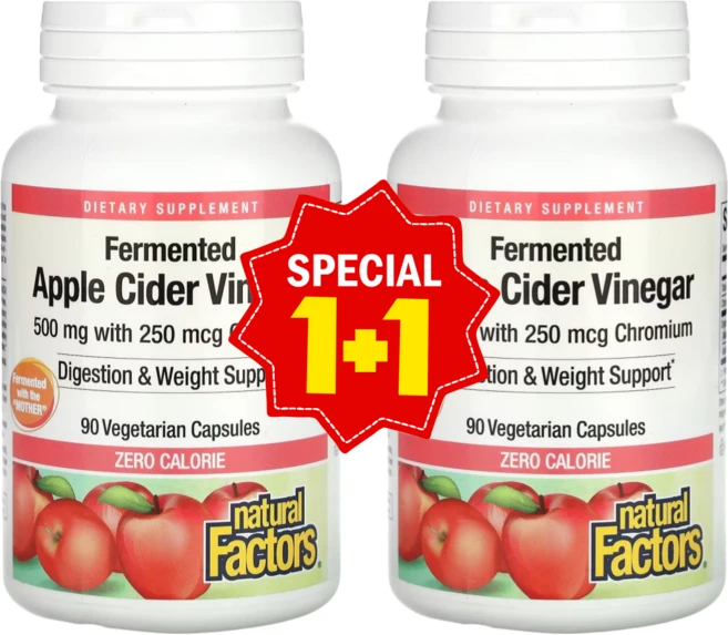 1+1 내추럴팩터스 애플 사이다 비니거 500mg 베지 캡슐 90정 크로뮴 유기농사과식초 / 해외직구 미국정품, 2개 - 쿠팡